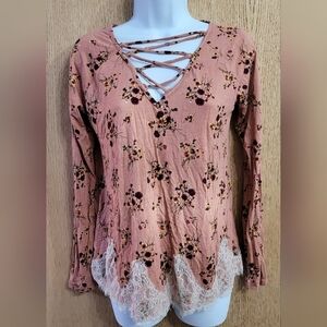 Pink Purple Jolt Floral Stretch Blouse